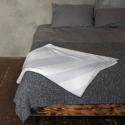 Printed Plush Striped Throw Blanket | Gray